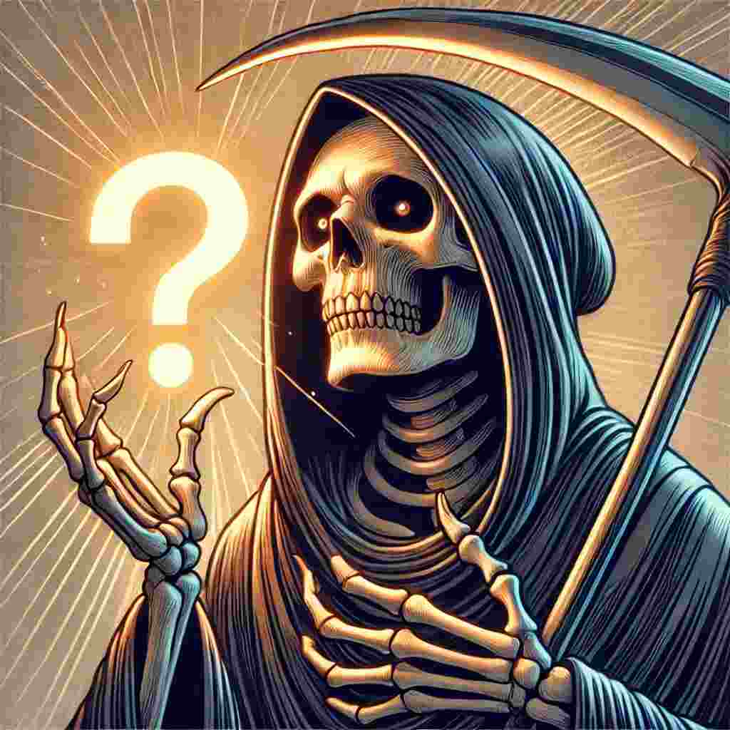 Figure 1: “Grim Reaper With Question Mark” by George Jones/DALLI is licensed under CC BY 2.0