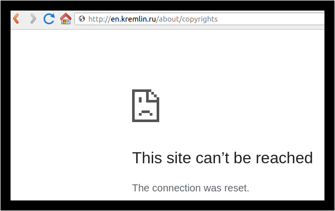 Figure 1: “Kremlin Website, Nothing To See Here, Move Along” by George Jones is licenced under CC SA 4.0